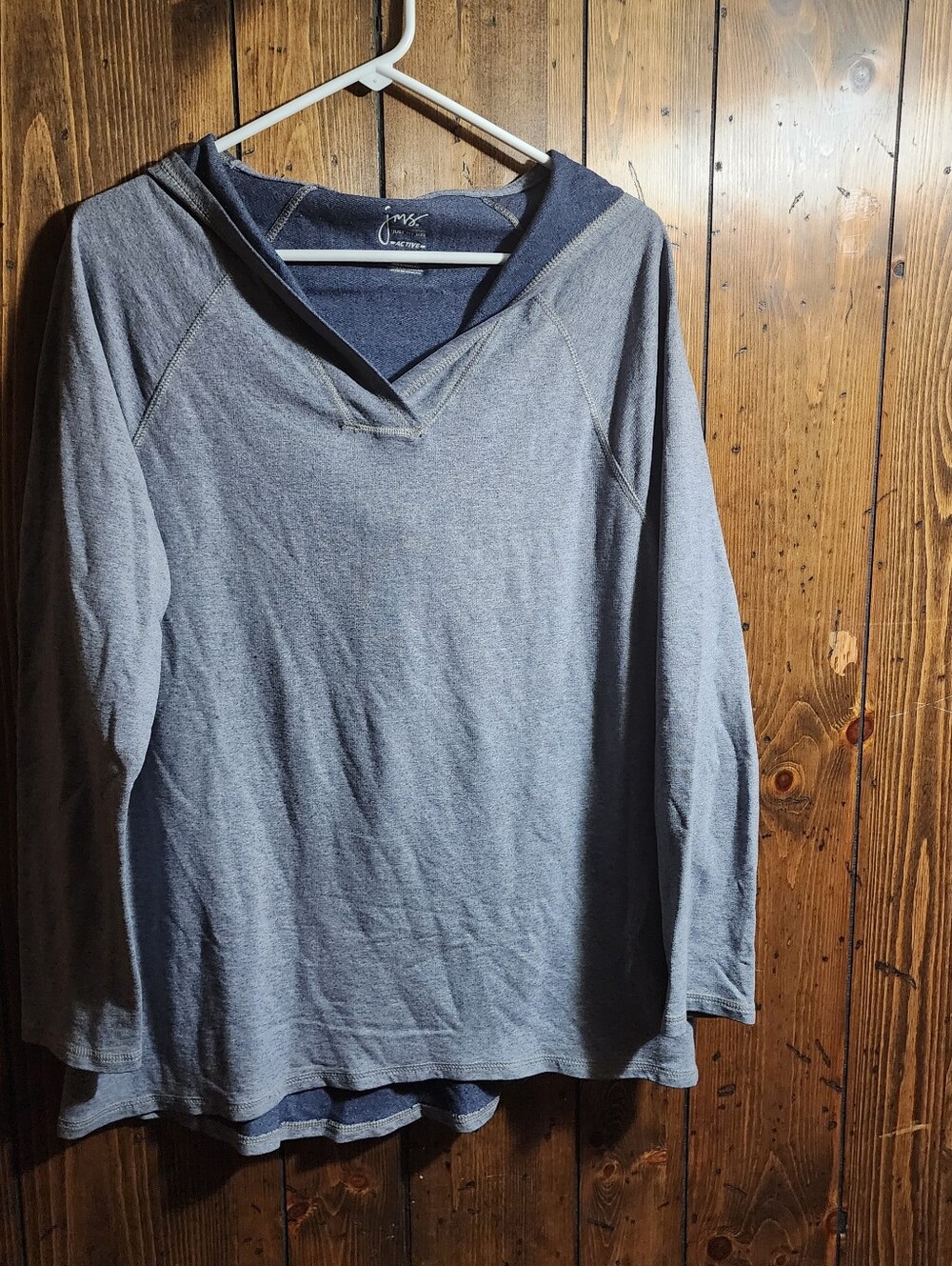 Just My Size Gray Lightweight Hooded Pullover Says 2X But runs Small